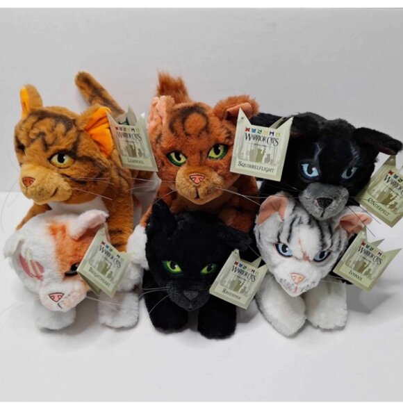 6 RARE 2021 Warrior Cats Collectible Plushies - New with Tags - Picture 1 of 16
